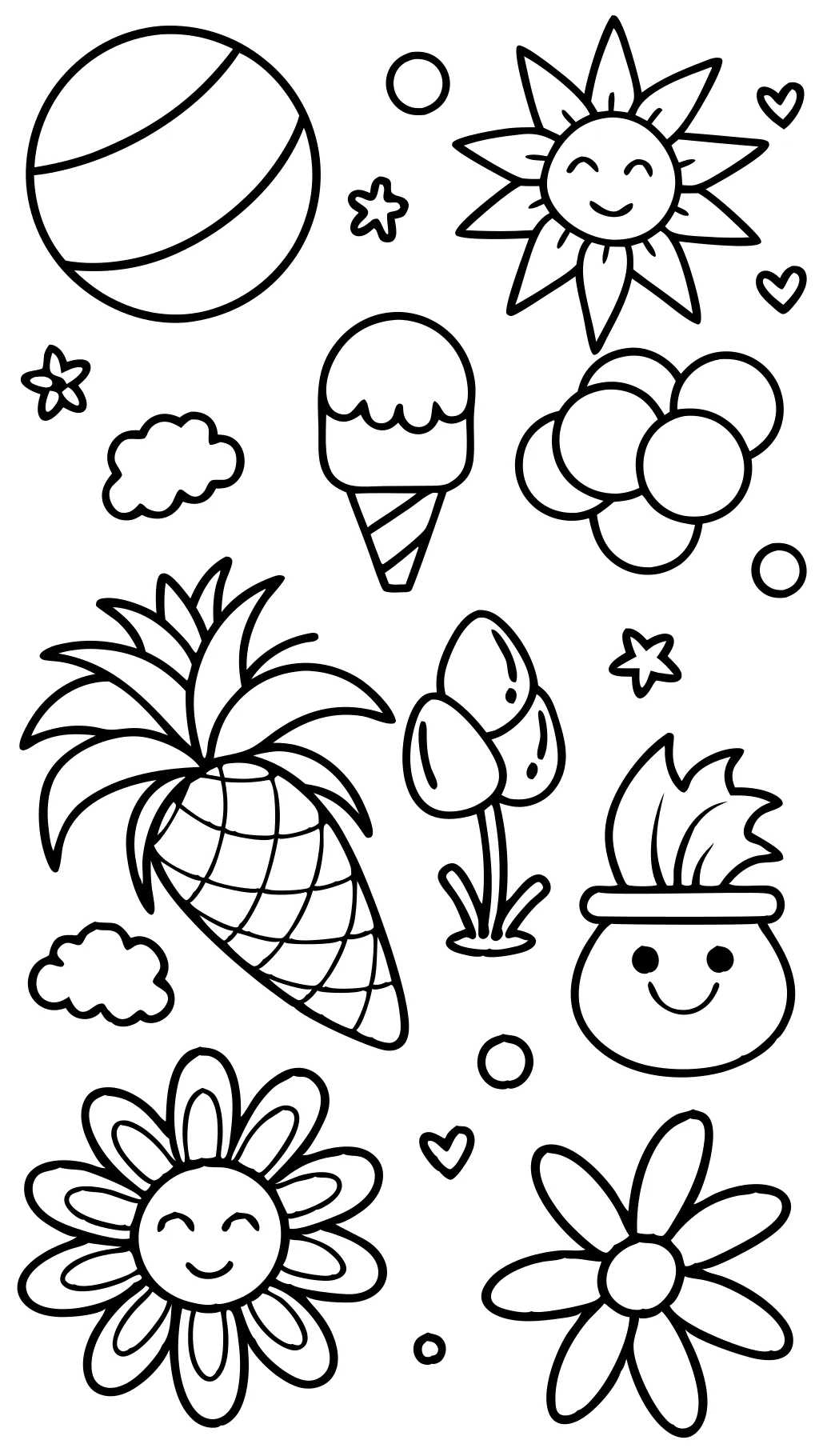 summer coloring pages easy